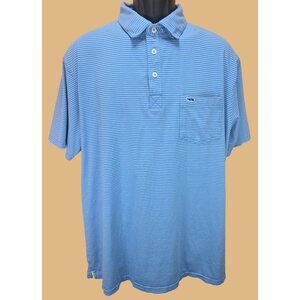 Fish Hippie Mens Blue Striped Polo 2XL